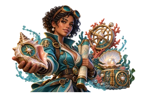 Coral Cartographer: Pearlbound game characters and objects